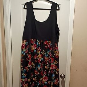 Torrid Black Floral Midi Dress